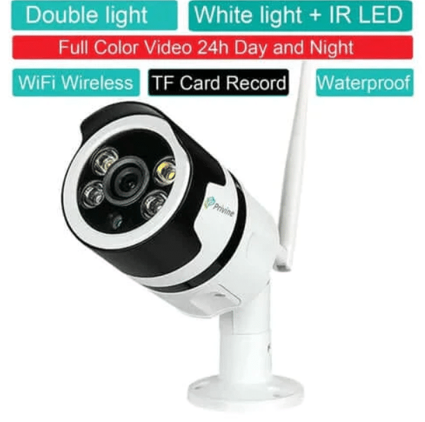 2бр. Безжична камера Privine със звук и запис в нея на SD карта + 2бр SD карта памет 64ГБ
