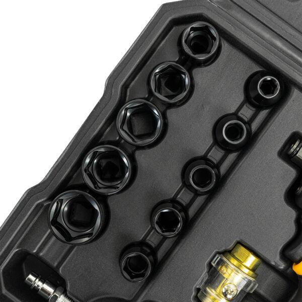 ПНЕВМАТИЧЕН ГАЙКОВЕРТ МИНИ 1200 NМ 1/2″ JCB С ВЛОЖКИ И КУФАР