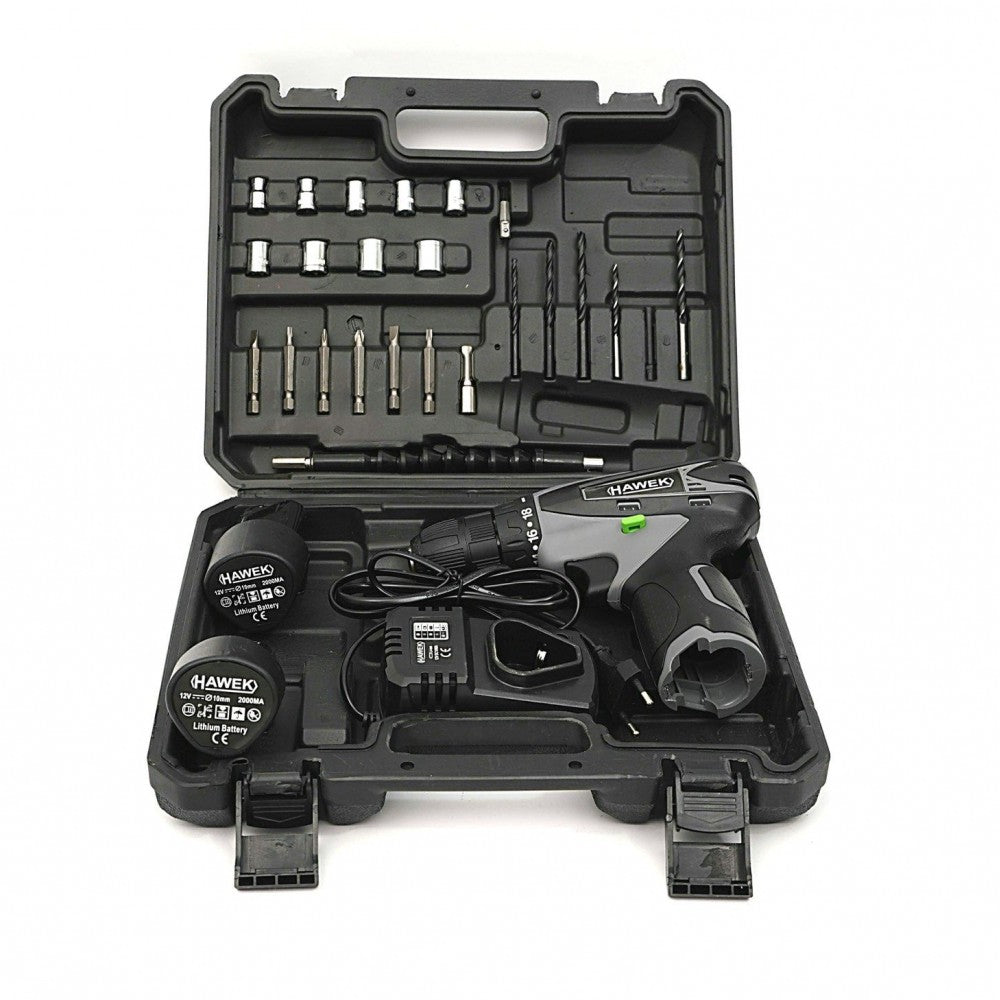 Акумулаторен винтоверт с вложки и удължение 12V HAWEK
