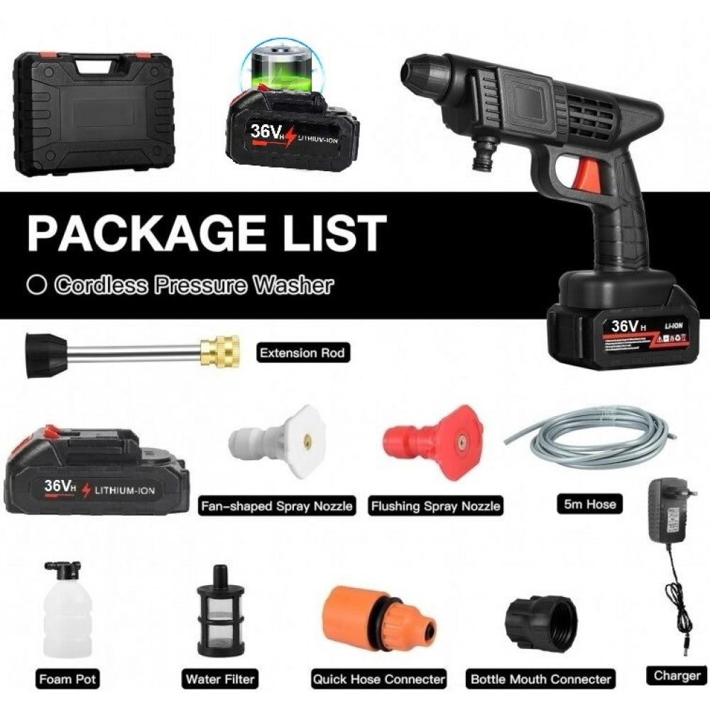 Преносима акумулаторна водоструйка 2000W с две батерии 36V 8ah