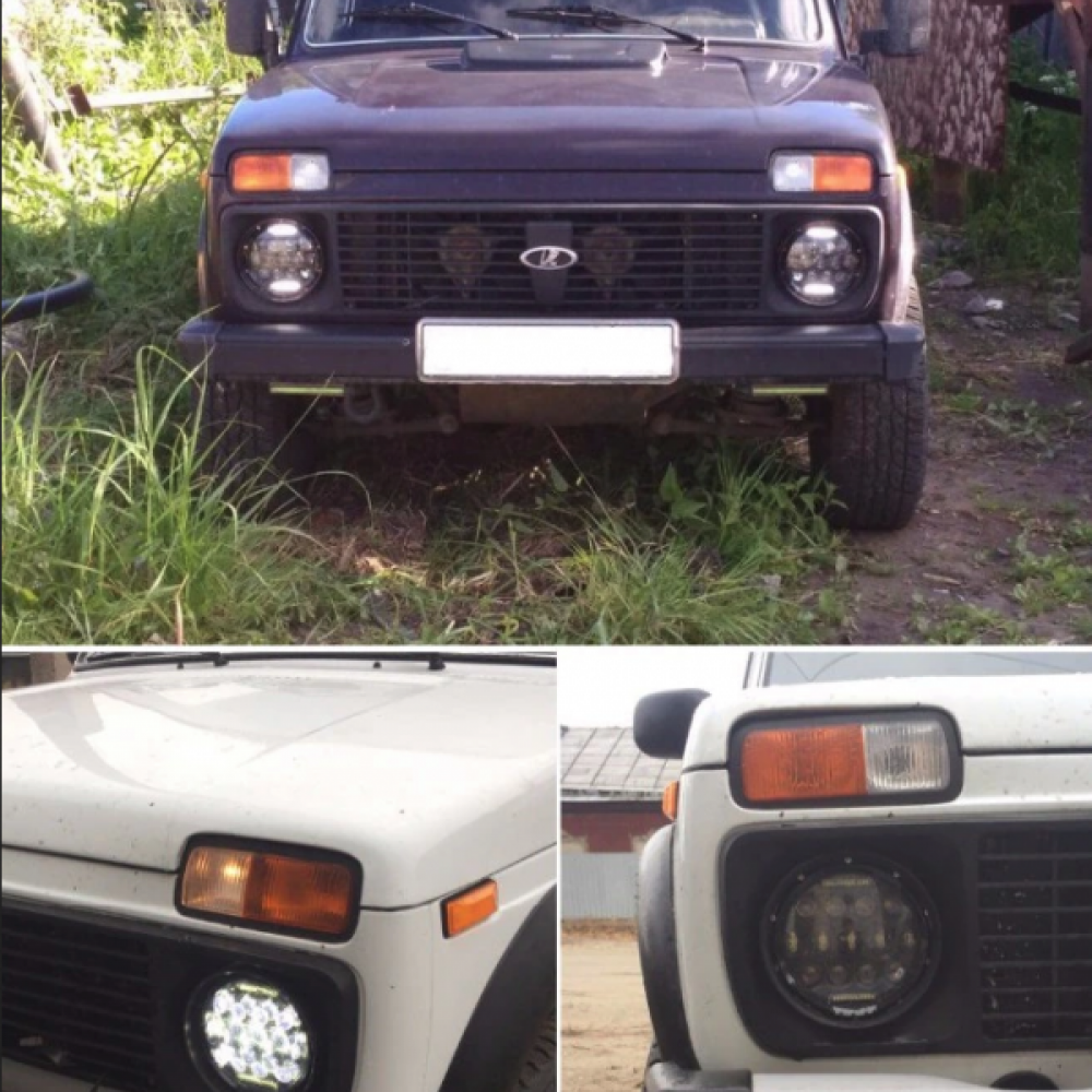 LED Фар 7 инча за вграждане на джип 12V