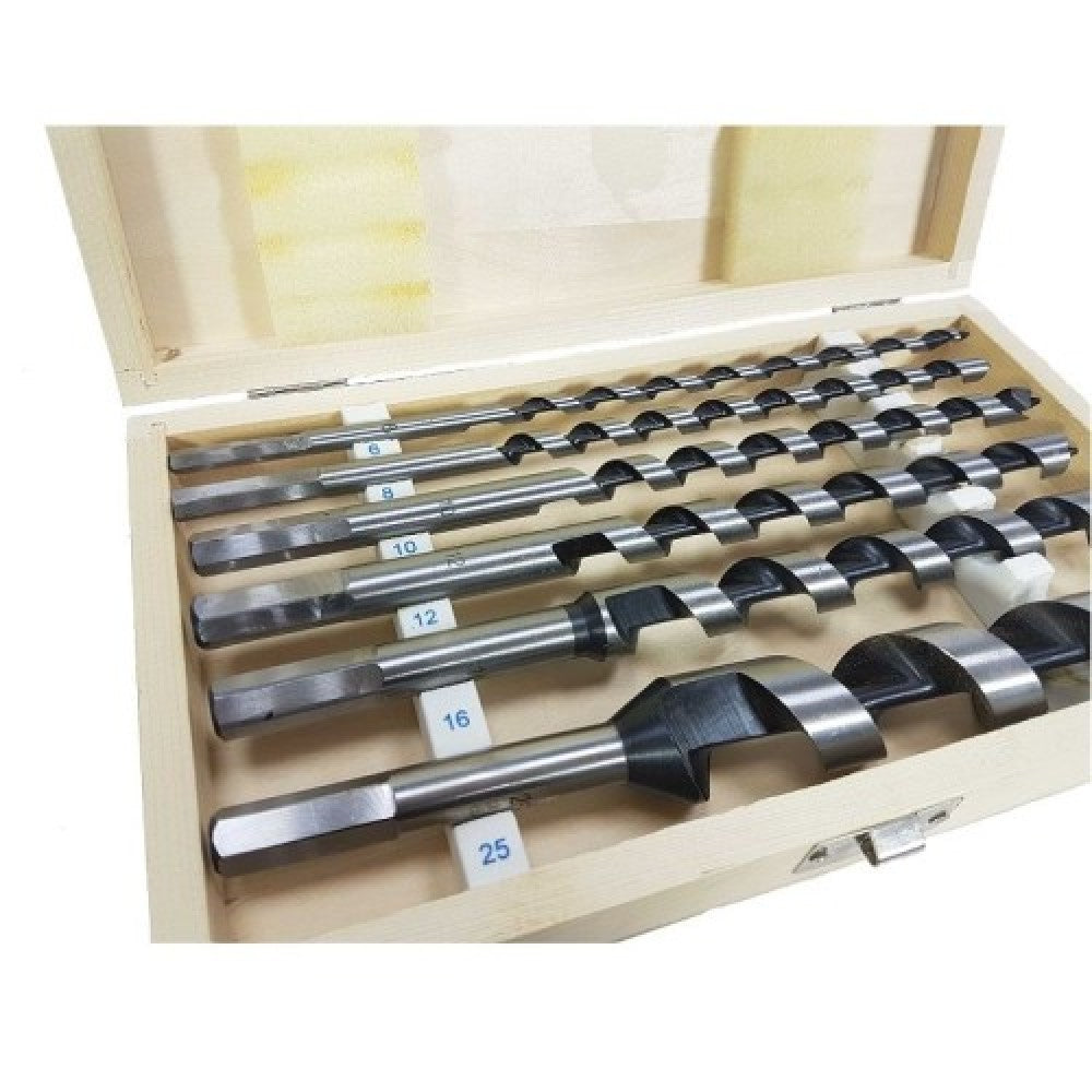 Комплект свредла за дърво 6 части 230 мм в дървена кутия Mar-Pol