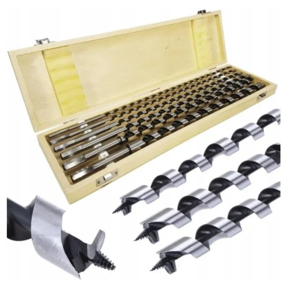 Комплект свредла за дърво 6 части 6 – 18 \ 460 мм в дървена кутия Mar-Pol