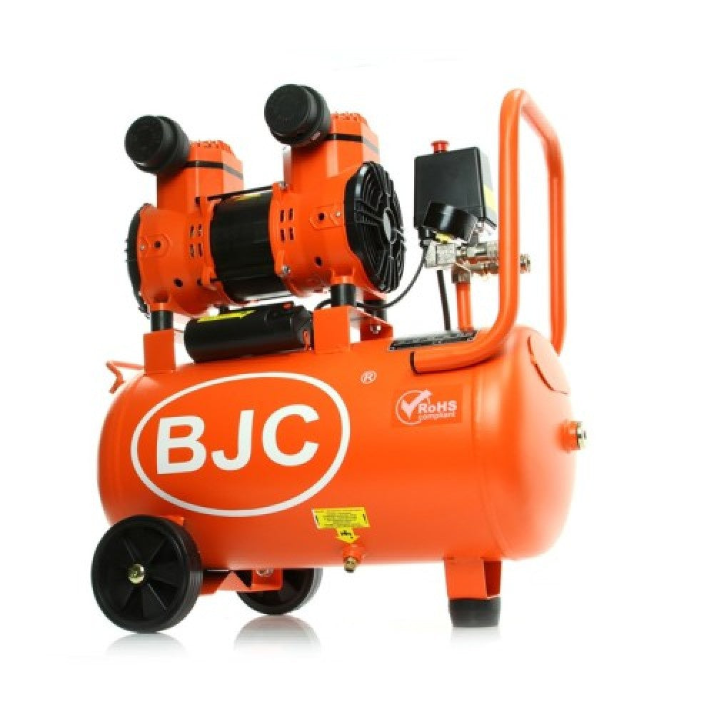 Монофазен безмаслен бутален компресор за въздух с обем на резервоара 24 литра BJC