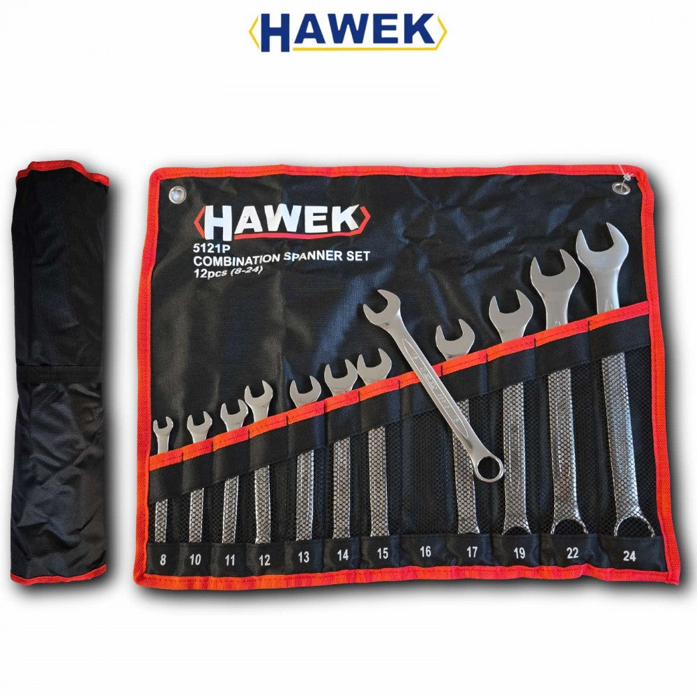 Професионален комплект звездогаечни ключове HAWEK, 6399, 12 части (8-24мм)