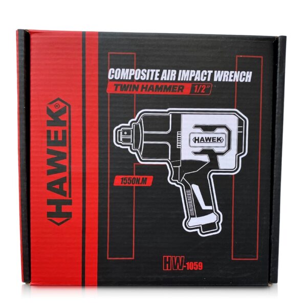 ПНЕВМАТИЧЕН УДАРЕН ГАЙКОВЕРТ С КЪС ШПИНДЕЛ 1/2“ 1550NM HAWEK