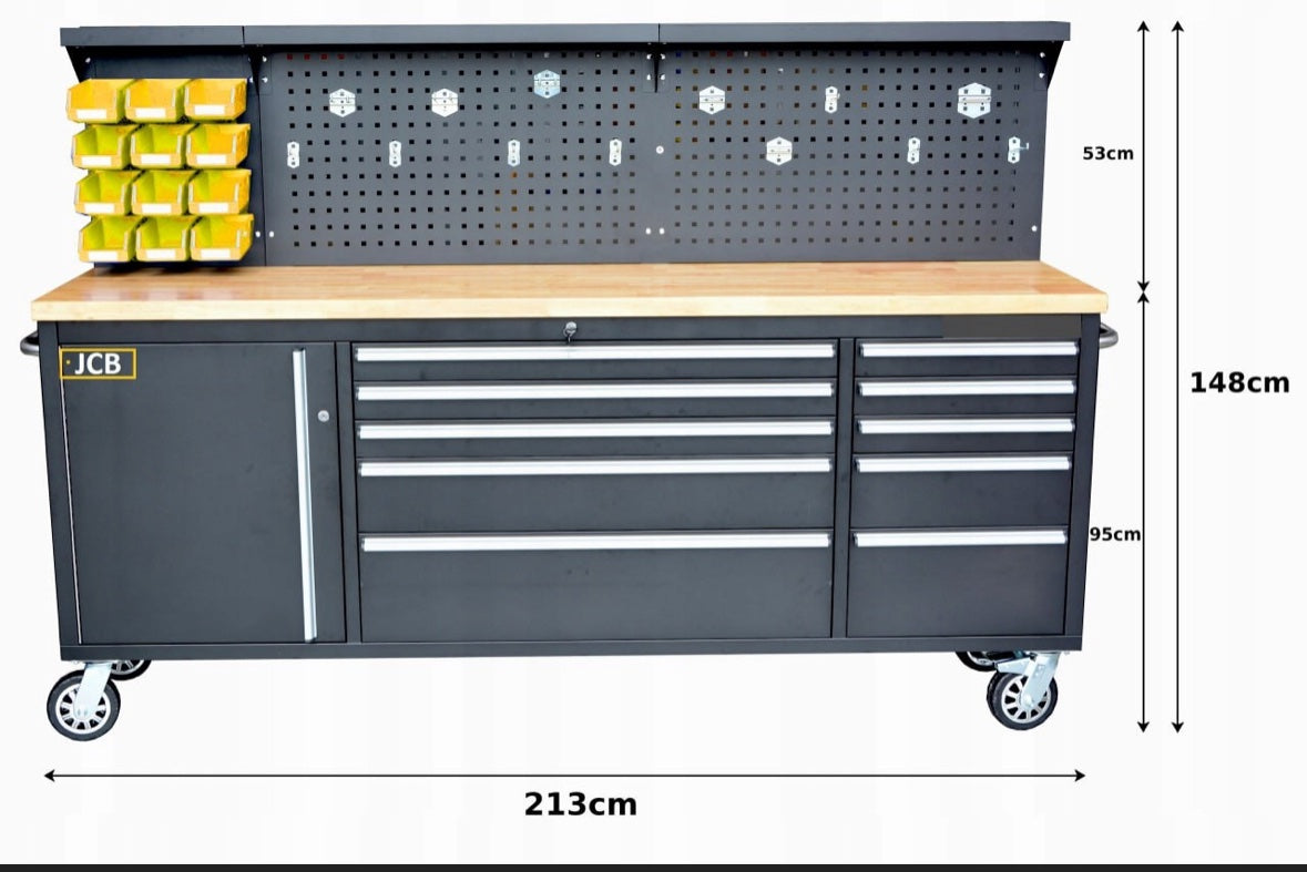 ПОДВИЖЕН ШКАФ ЗА ИНСТРУМЕНТИ С РАБОТЕН ПЛОТ JCB