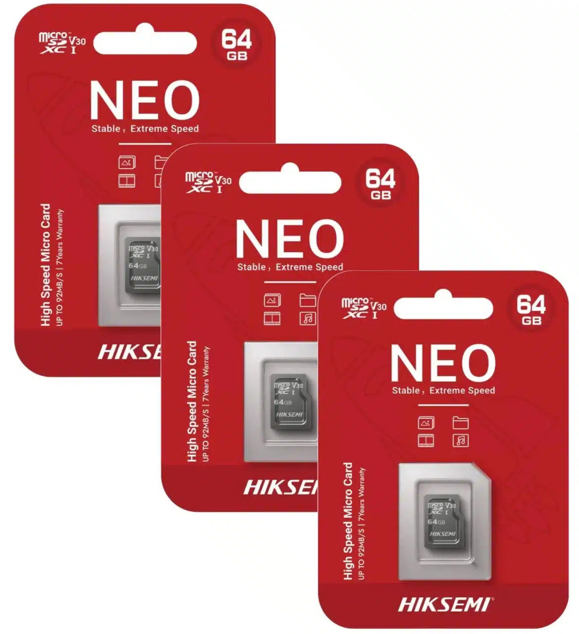 Карта памет HIKSEMI microSDXC 64GB 3бр