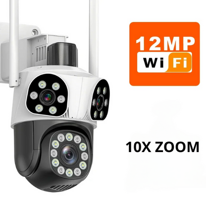 Тройна външна WiFi камера – 12 MP с 24 диода и 10x ZOOM – ICSEE