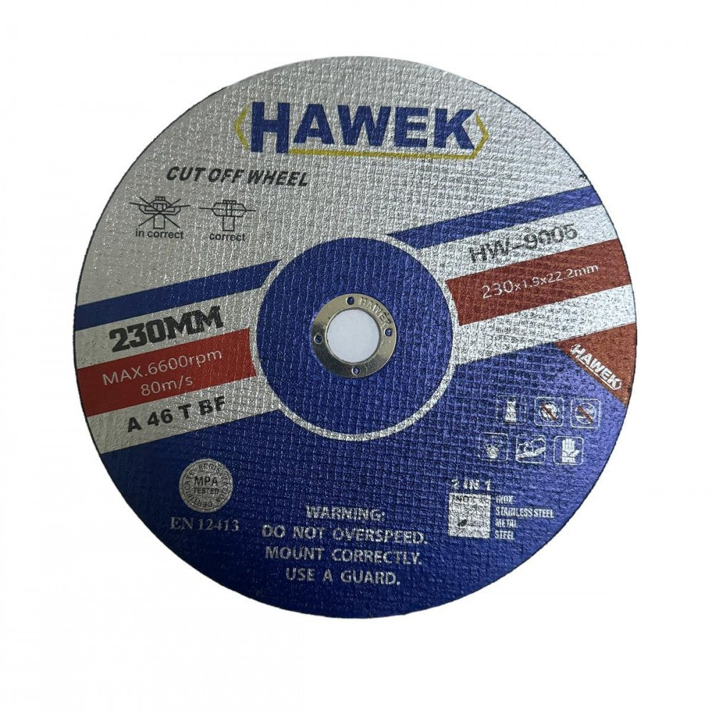 10 БРОЯ ДИСК ЗА МЕТАЛ И НЕРЪЖДАВЕЙКА 230 ММ / 1,9 ММ HAWEK