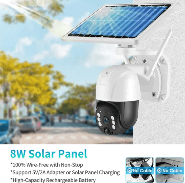 Соларна 5G управляема безжична WiFi камера с 5MP резолюция, с микрофон и слот за SD карта + SIM карта