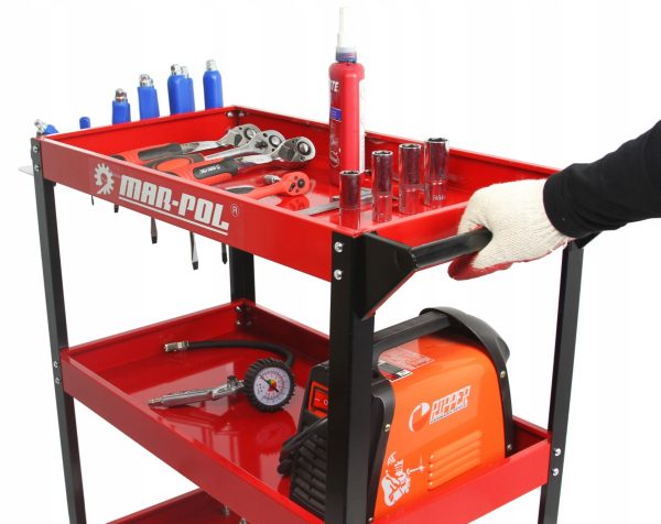 КОЛИЧКА ЗА ИНСТРУМЕНТИ С 3 РАФТА И ПОСТАВКА ЗА ОТВЕРТКИ MAR-POL