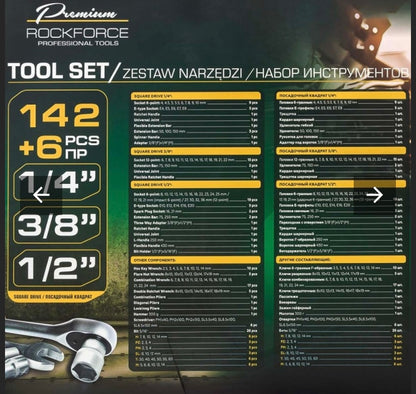 ГЕДОРЕ 142+6 ЧАСТИ ROCKFORCE PREMUM - GOLD