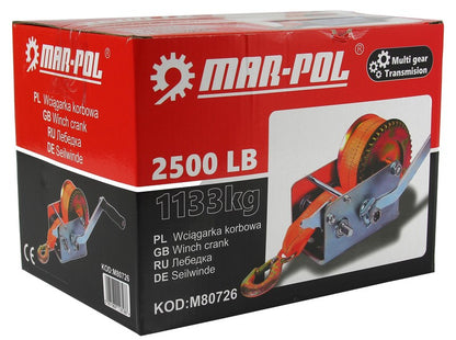 РЪЧНA ЛЕБЕДКА С КОЛАН 2500LBS – 1133 КГ MAR-POL