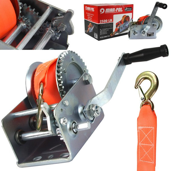 РЪЧНA ЛЕБЕДКА С КОЛАН 2500LBS – 1133 КГ MAR-POL