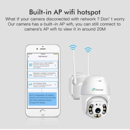IP въртяща безжична камера Privine 5MPX- 4+4LED YCC365+
