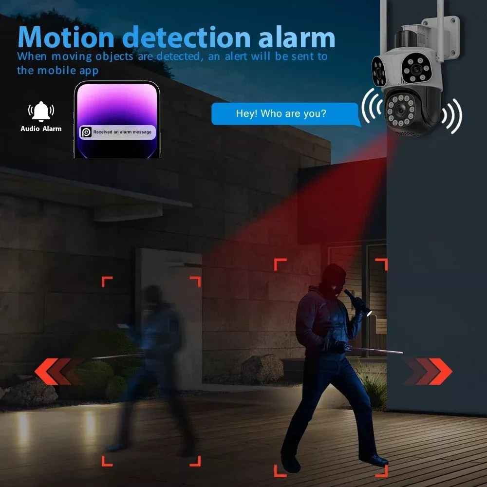 Тройна външна WiFi камера – 12 MP с 24 диода и 10x ZOOM – ICSEE