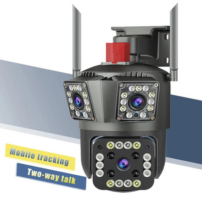 Тройна Външна WiFi Камера G73 с три обектива 3MP+3MP+6MP, ICSee, Черна