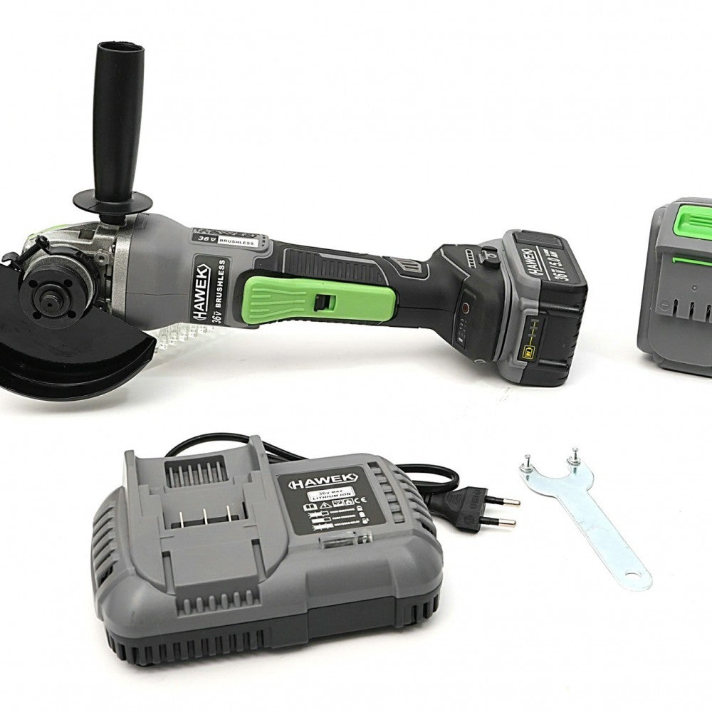Акумулаторен безчетков ъглошлайф 36V 5,0Ah HAWEK