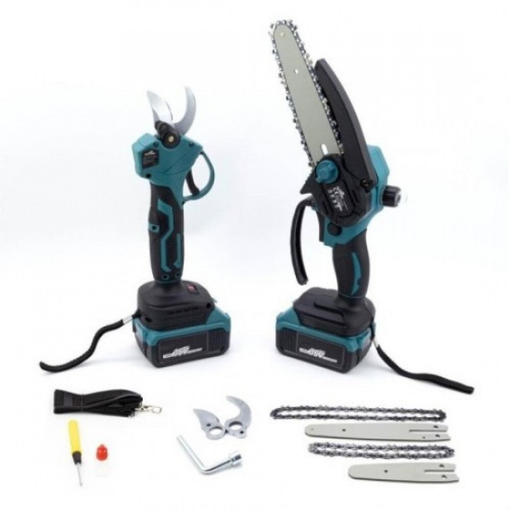 3в1 Комплект Акумулаторна Ножица и Резачка с телескопична дръжка 36V