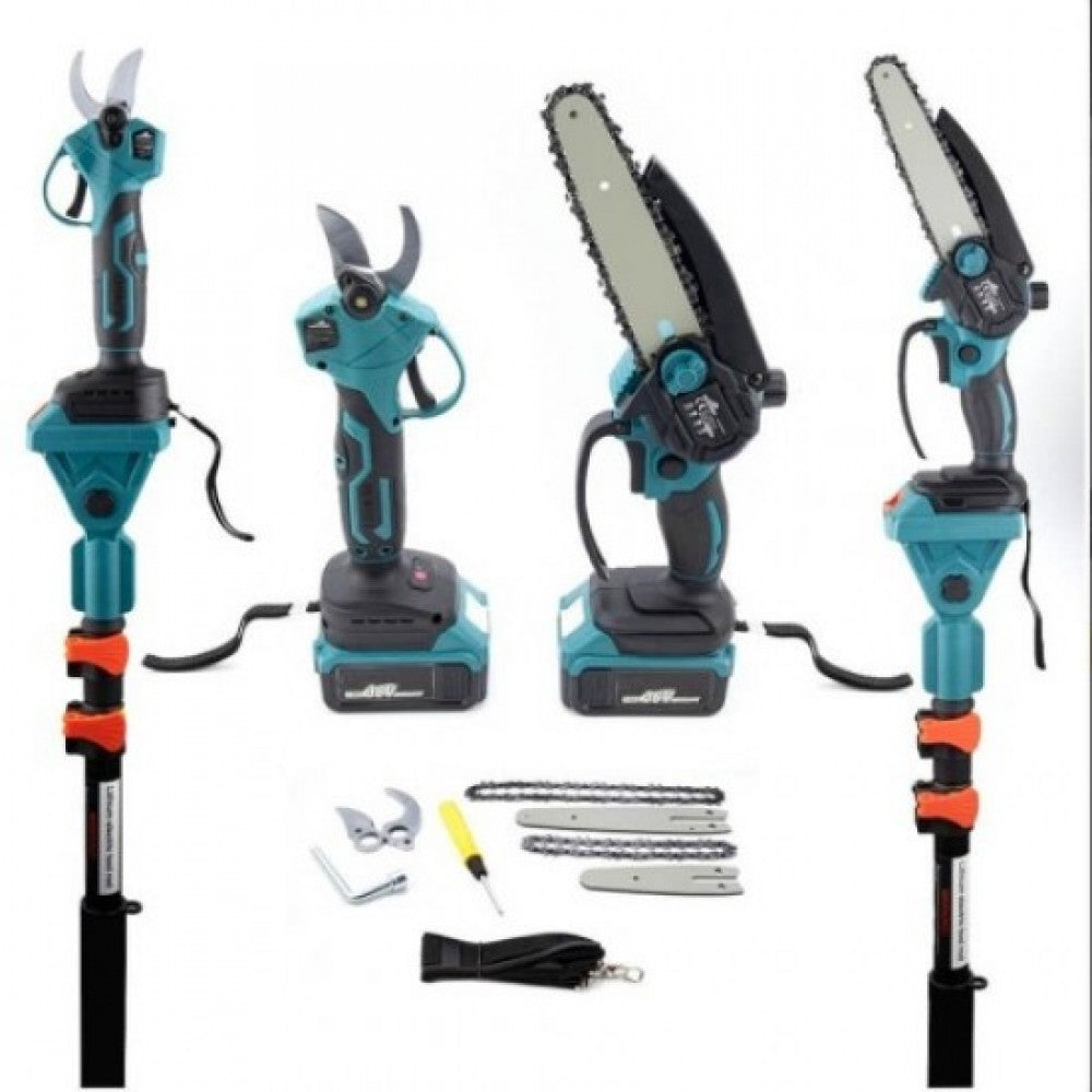 3в1 Комплект Акумулаторна Ножица и Резачка с телескопична дръжка 36V