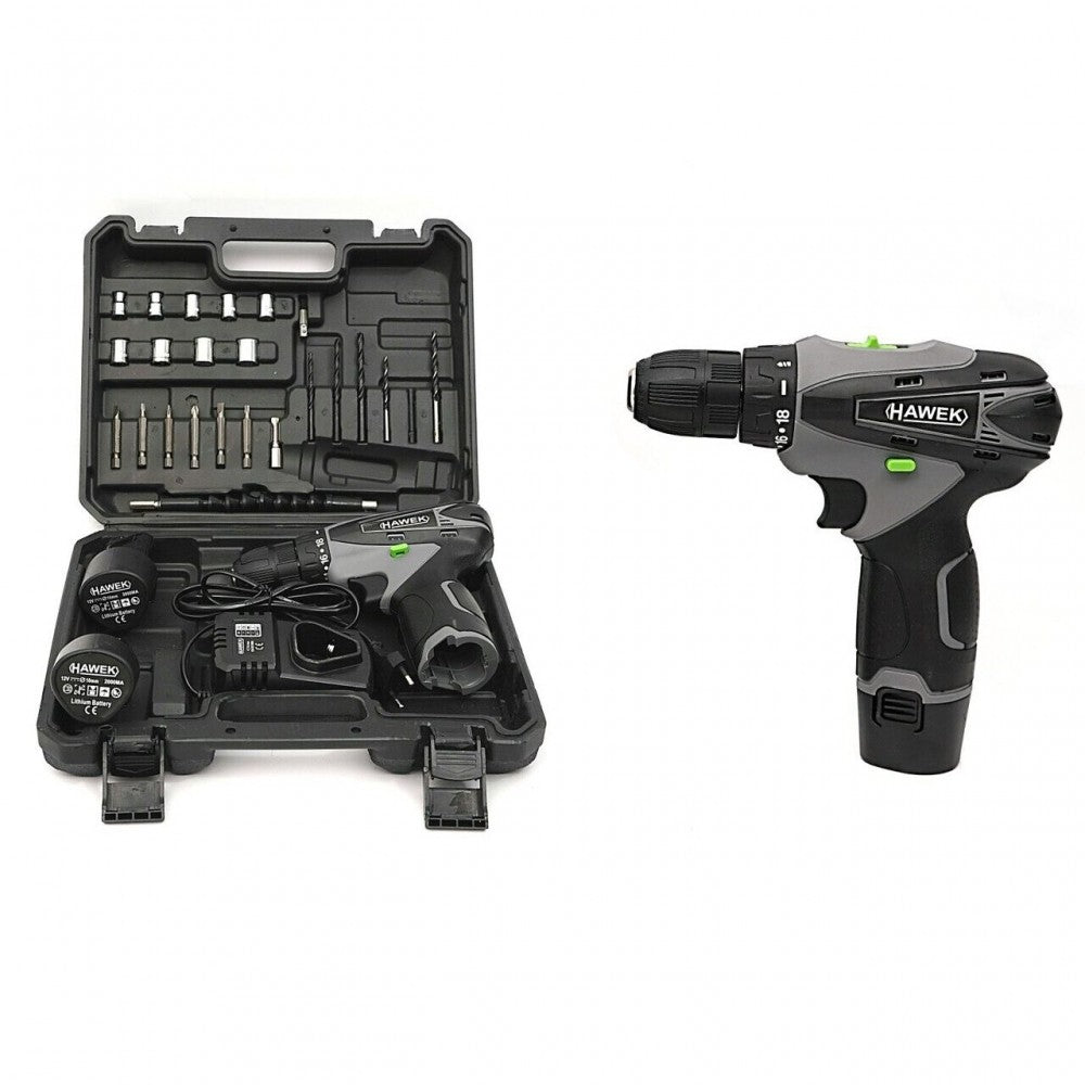Акумулаторен винтоверт с вложки и удължение 12V HAWEK