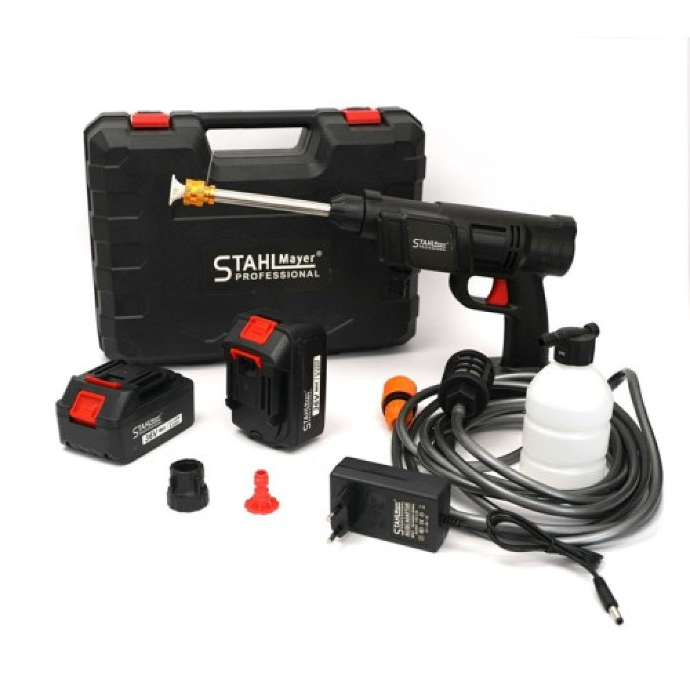 Немска Акумулаторна водоструйка за почистване на автомобили с две батерии и зарядно StahlMayer