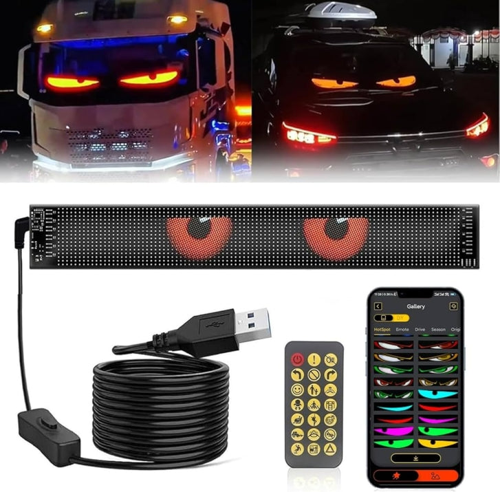 Светещи LED очи за предно стъкло, дяволски очи Devil Eyes 60/12см