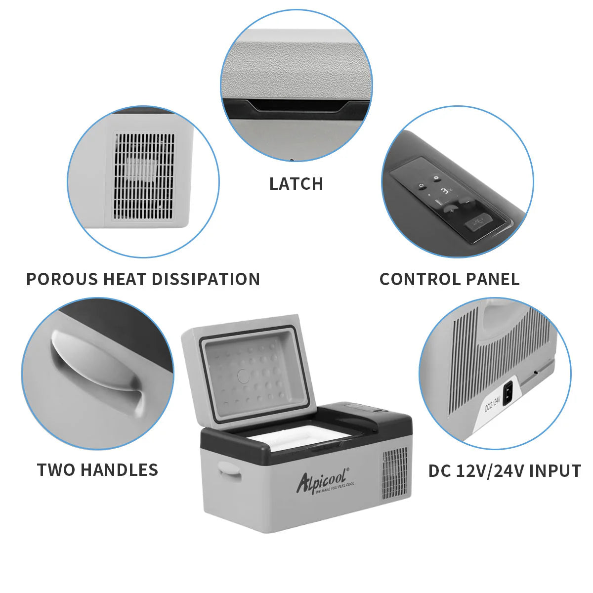 AlpiCool 30L Портативен Компресорен хладилник 30 литра 12V 24V 220V, Хладилна Кутия, Фризер