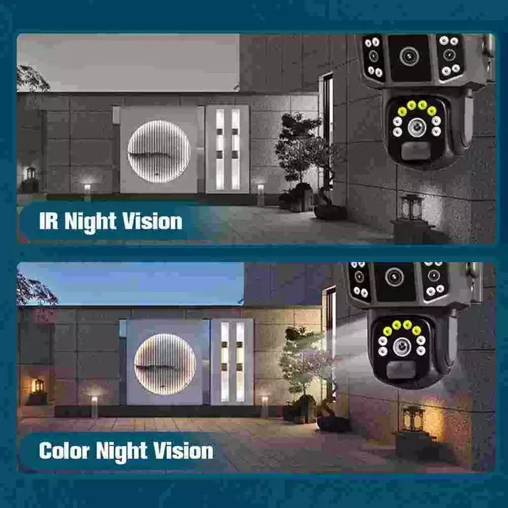 Соларна Външна WiFi камера с четири обектива 4x 3MP с изкуствен интелект Q38