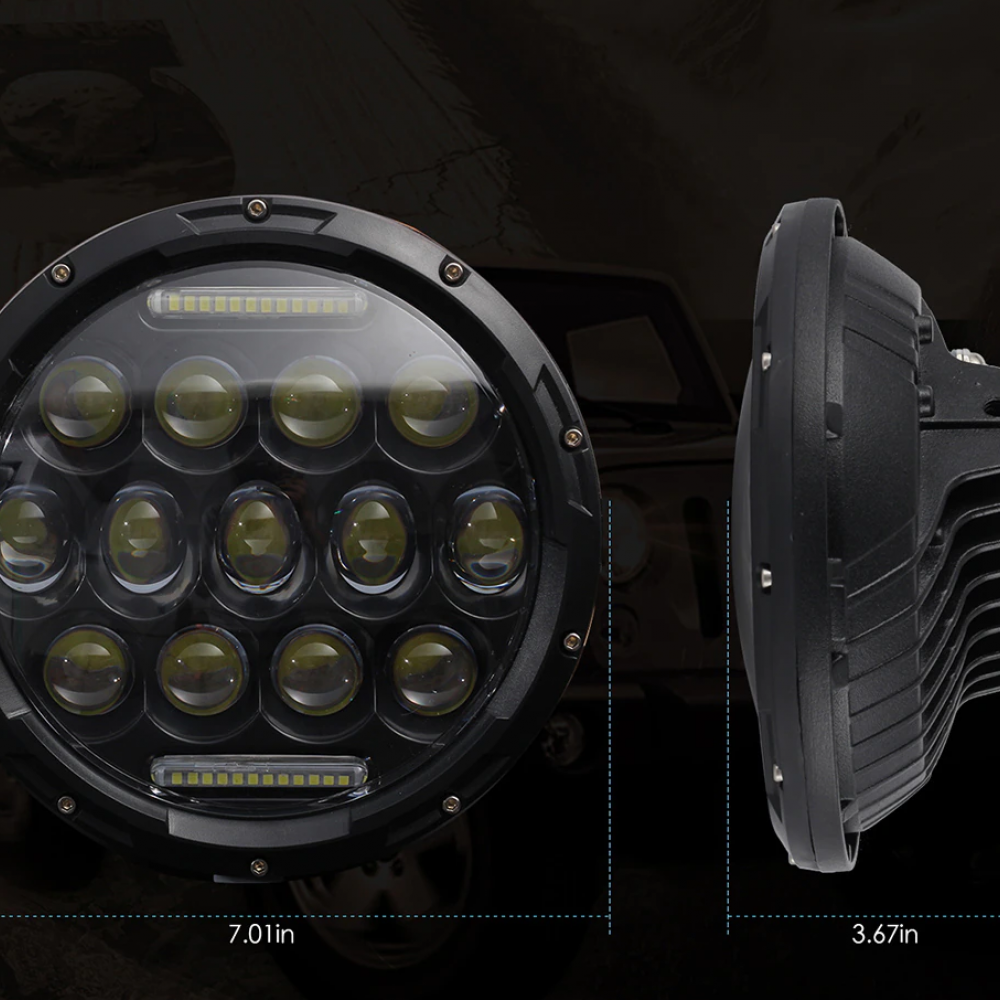 LED Фар 7 инча за вграждане на джип 12V