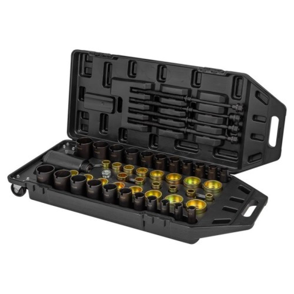 Хидравличен комплект за монтаж и демонтаж на шарнири, селенови втулки, лагери, семеринги 49 части JCB