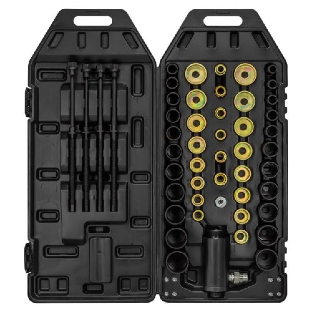 Хидравличен комплект за монтаж и демонтаж на шарнири, селенови втулки, лагери, семеринги 49 части JCB