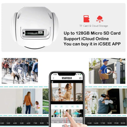 Двойна водоустойчивеа камера 12MP, ICSee, Бяла/Черна