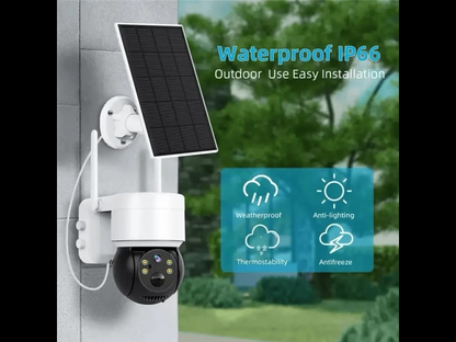 Соларна WIFI камера със соларен панел PTZ 360, 1080P, Full HD, цветно Hощно Bиждане