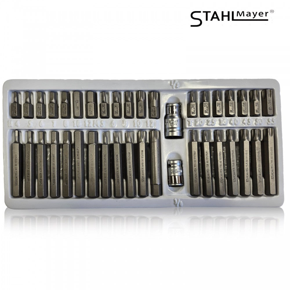 Комплект битове-накрайници STAHLMAYER, SM4401, Hex, XZN и Torx, 1/2", 3/8", 40 броя