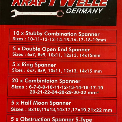 Комплект комбинирани ключове 50 части KraftWelle