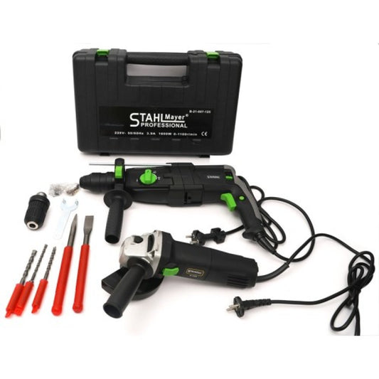 Комплект от перфоратор и ъглошлайф 1600W StahlMayer Black XR