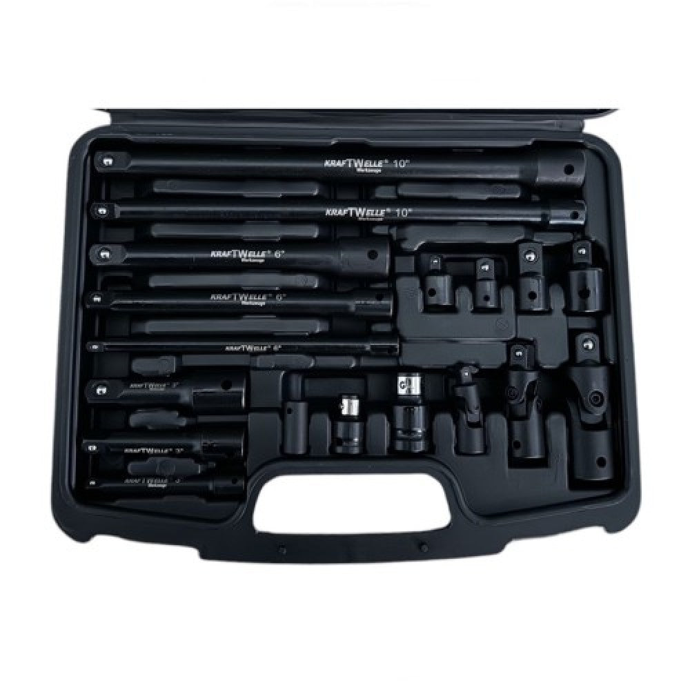 Комплект ударни преходници ( адаптери ) и удължения 1/4", 3/8" и 1/2" 18 части KraftWelle