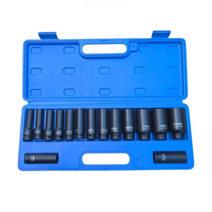 Комплект ударни вложки 1/2″ удължени 12-стенни (10 – 32 мм) 15 части HAWEK