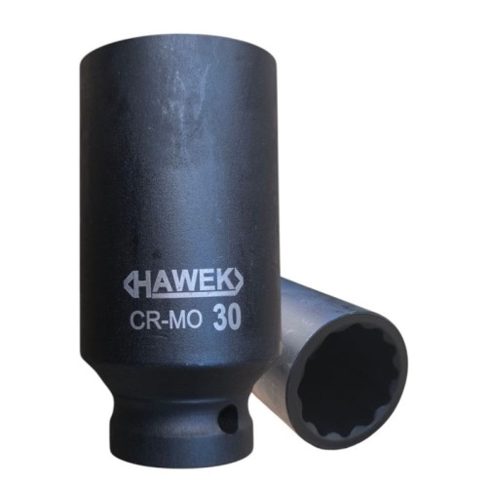 Комплект ударни вложки 1/2″ удължени 12-стенни (10 – 32 мм) 15 части HAWEK