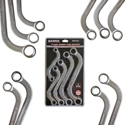 Комплект звездогаечни S-образни ключове 5 части HAWEK