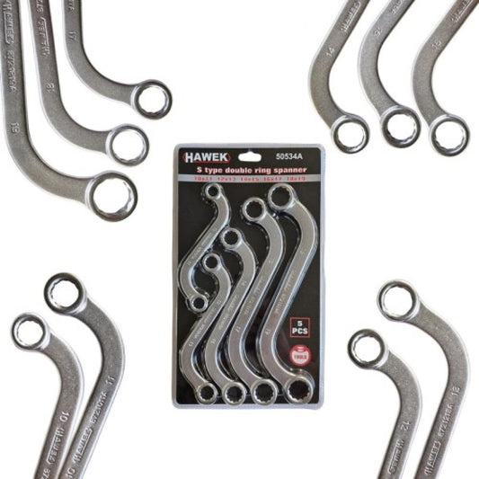 Комплект звездогаечни S-образни ключове 5 части HAWEK