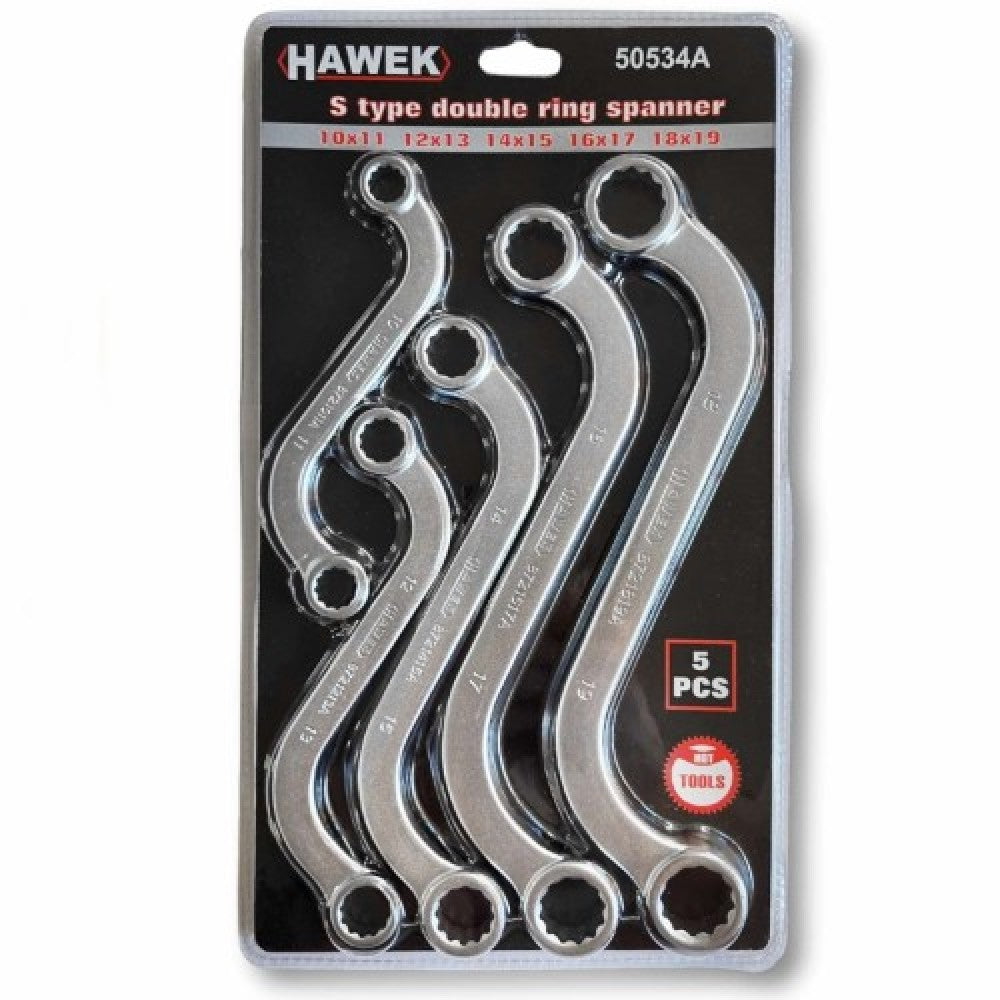 Комплект звездогаечни S-образни ключове 5 части HAWEK