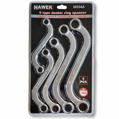 Комплект звездогаечни S-образни ключове 5 части HAWEK
