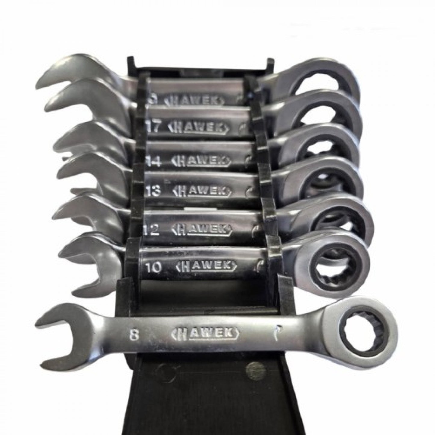 Комплект къси звездогаечни тресчотни ключове 8 - 19 мм 7 части HAWEK