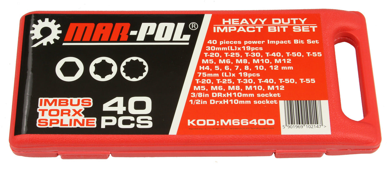 КОМПЛЕКТ НАКРАЙНИЦИ – ТОРКС 40 ЧАСТИ MAR-POL