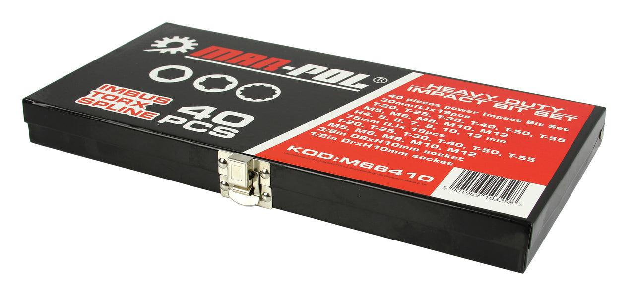 КОМПЛЕКТ НАКРАЙНИЦИ В МЕТАЛНА КУТИЯ – ТОРКС 40 ЧАСТИ MAR-POL