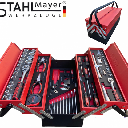Метална кутия с инструменти STAHLMAYER 86 части, 1/2, 1/4