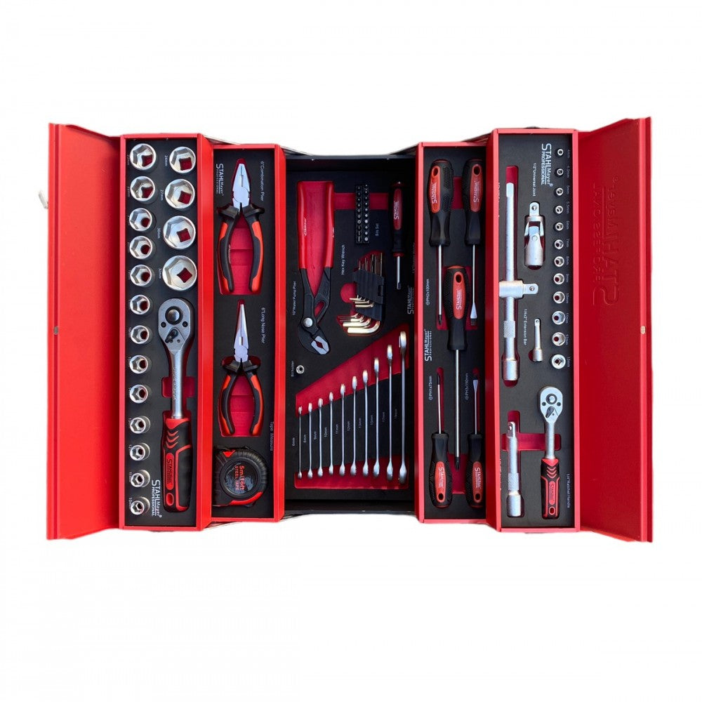 Метална кутия с инструменти STAHLMAYER 86 части, 1/2, 1/4